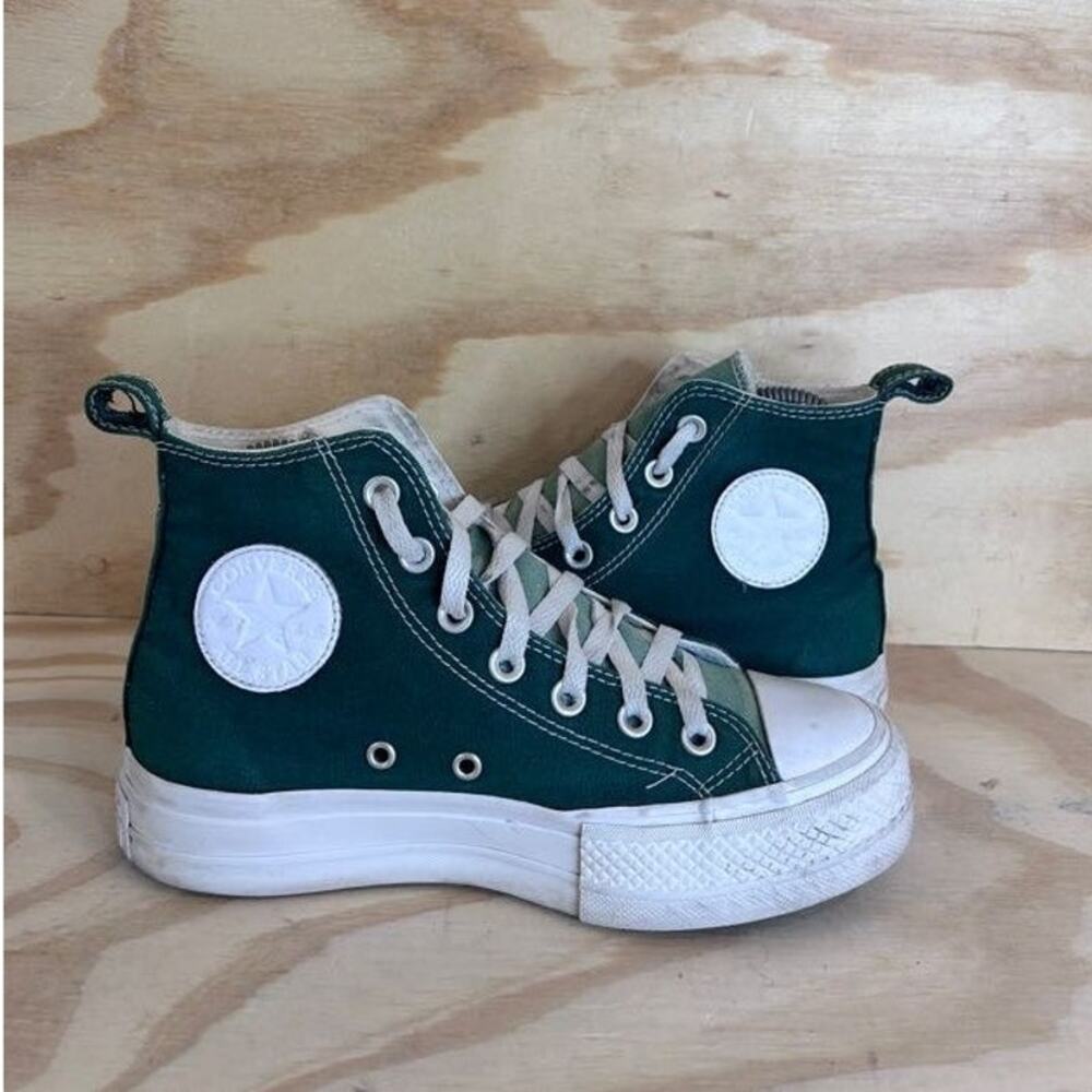 Converse All Star - CT Platform High - Sneakers -Green - Women's - 6.5 - 172580C
